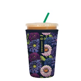 Sok It Java Sok Iced Coffee & Cold Soda Insulated Neoprene Cup Sleeve (Secret Garden, Medium: 22-28oz)