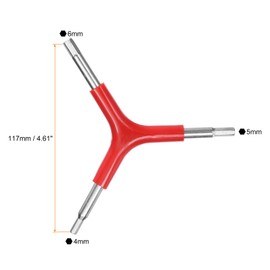 HARFINGTON Y-Shaped 3 Way Wrench 4mm 5mm 6mm Y-Type Inner Hexagon Spanner Chrome Plating Portable Bike Hex Wrench Torque Spanner for Bicycle Cycling Repair Hardware Tools, Red