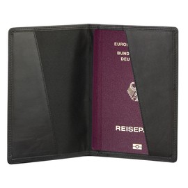 KORUMA® RFID Blocking Passport Holder - SLIM DESIGN - Full Certified Protection - 100% GENUINE LEATHER - HANDCRAFTED (KUK-91BL)