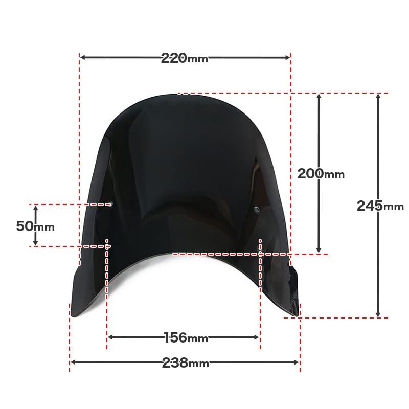 ENDURANCE XJMED1642S1 Motorcycle Meter Visor Set Smoke + Mounting Kit