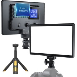 RALENO LED Video Light Panel, Camera Light for Video Conference Recording with 4000mAh Battery Type-C USB Ports, CRI>95 2500K-6500K Photo Lights for Outdoor Photography Live Streaming Zoom Call