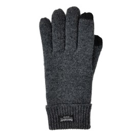 BRUCERIVER Men Pure Wool Knitted Gloves with Thinsulate Lining Size S/M (Anthra Touchscreen)