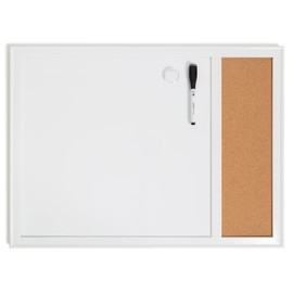 U Brands Combination Dry Erase Board with Minimal Deco Frame, Office Supplies, Includes Marker and Magnet, 17” x 23”