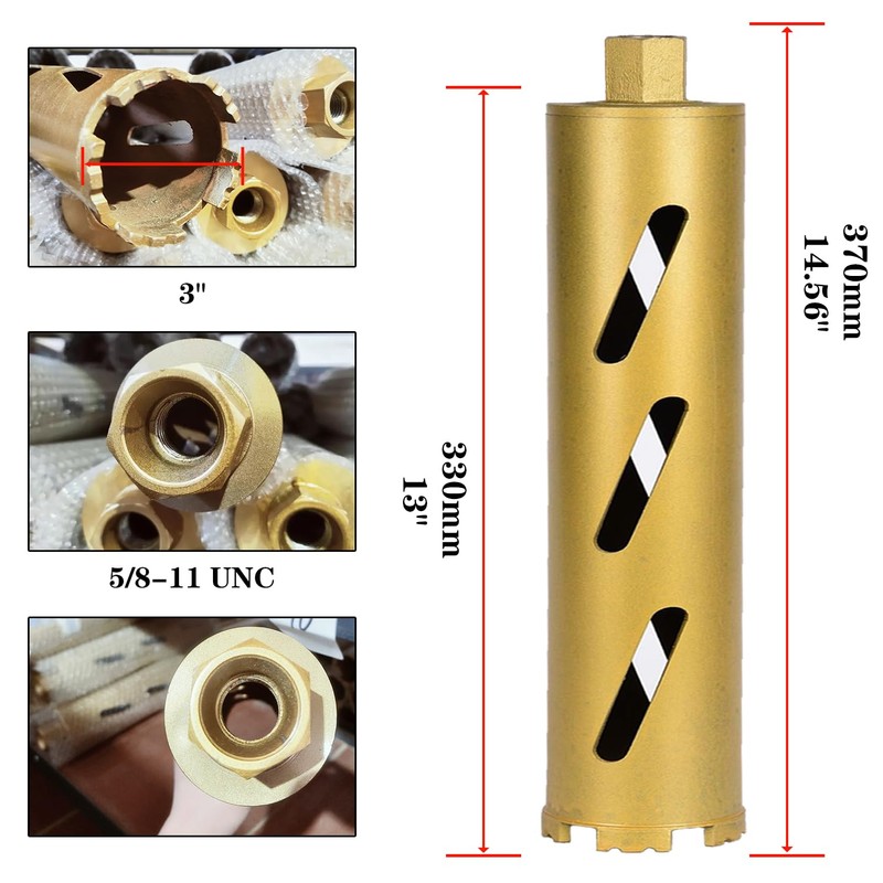 3" Dry Drill Core Bits for Cured Concrete with Rebar