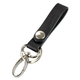 CORTEE Keychain, Made in Japan, Leather, Okinawa, Unisex, Carabiner, Stylish, Cute, Genuine Leather, Gift, Anti-Loss, Easy Removal, Car, Bicycle, Motorcycle,, Black