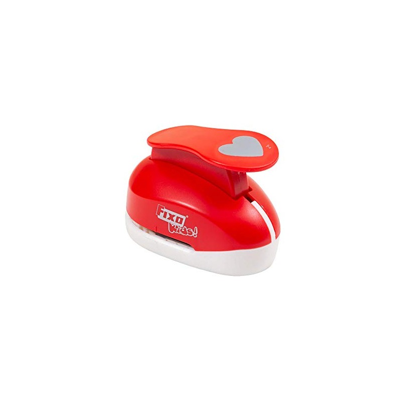 Fixo Punch with Shapes Heart, Jumbo, Red