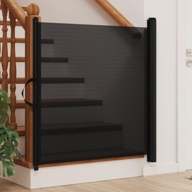 YAFF Retractable Pet Gate Black 32.5"x49.2",Baby & Pet Safety Gates-4004131