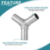 uxcell 1" Y Shape Hose Barb Pipe Fitting, 304 Stainless