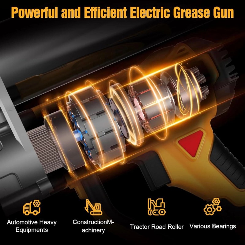 ‎TaskStar Electric Grease Gun,12,000 PSI Battery Operated Grease Gun 2xBattery&Char