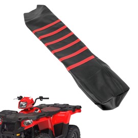 Wacece ATV Seat Cover Non-Slip Soft Waterproof for Sportsman 450 570 2014-2025, High Elastic Leather Red