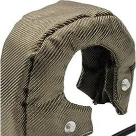 Glarks 1Pcs Titanium Turbo Blanket T6 cover for Turbocharger Thermal Heat Shield Cover with Fastener Springs