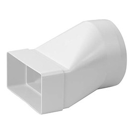 Steinberg14 White 110 x 55 mm, diameter 100 mm, flat duct to round pipe, transition piece, plastic connector, adapter, pipe connector, reducer