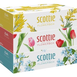 Scotty Flower Box, Long Lasting Tissues, 500 Sheets (250 Pairs), 3 Boxes