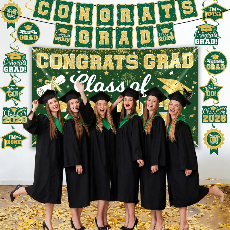 2026 Graduation Decorations Set - Class of 2026 Congrats Grad