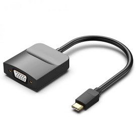 Brightium Adapter, USB-C-Stecker auf VGA-Buchse, Schwarz, 1 Port, ermöglicht Anschluss an Externe Displays. Kompakt und einfach zu bedienen.