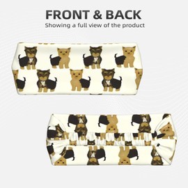 Yorkshire Terrier Cute Yorkie Dog Pet Workout Headbands Fashion Sports Sweatbands Yoga Hairbands for Fitness Athletic Non Slip Wicking Headscarf for Men Womens Girls Summer Accessories Elastic Bands