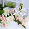 30Pcs Spring Summer Flower Press on Nails Medium Almond Fake