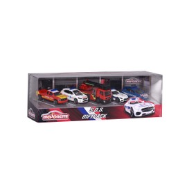 Majorette - Premium SOS Giftpack - Metal Miniature Cars - Set of 5 Emergency Vehicles - 212053167SMO