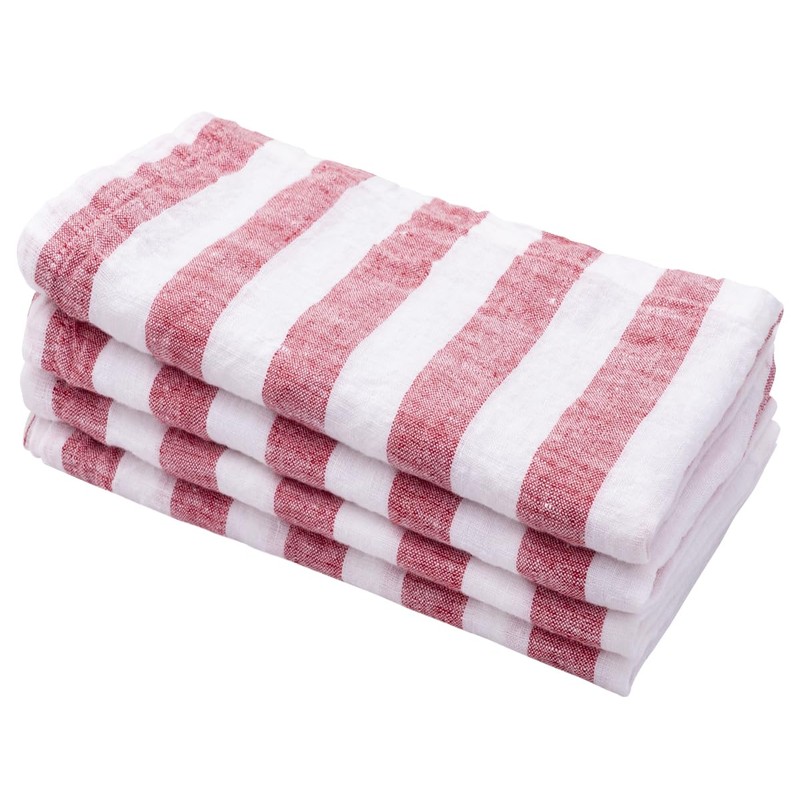Italian Striped Napkins - Red