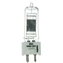 Sunlite EHA 500W/T6/120V/CL/GZ9.5 500-watt 120-volt Bi-Pin Based Stage and Studio T6 Bulb, Clear