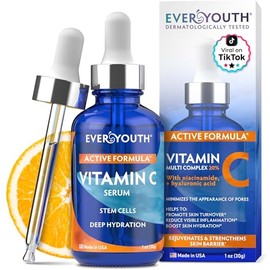 Suero de vitamina C para cara, células madre, niacinamida, ácido hialurónico y vitamina E - Suero facial de retinol antienvejecimiento con ácido glicó