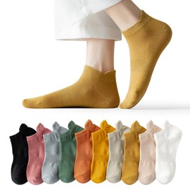 SLEEPSINERO Women's Ankle Socks, For Four Seasons, Antibacterial, Deodorizing, Moisture Wicking, Quick Drying, Anti-Slip Socks, Mesh Construction, Fall Prevention, Cotton, Breathable, Cute, No Stuffy,