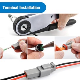 Nilight - Kit de conectores DT de 2 pines, 3 juegos de conectores de cable eléctrico impermeables con tamaño 16 contactos sólidos de 14 a 20 AWG y tapones de sellado para coche, camión, motocicleta,