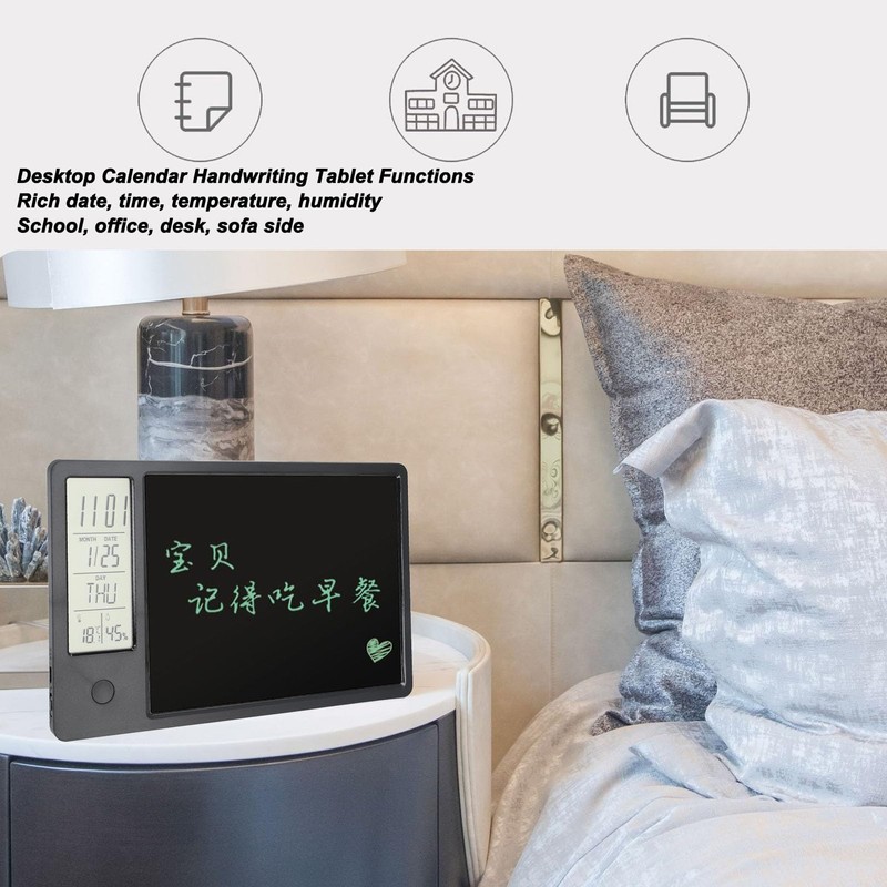 Electronic Digital Planner Tablet Calendar with Time Day Temperature Humidity