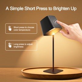 Arttty Magnetic Solar Table Lamp, 3-Color Stepless Dimming, Portable Cordless, USB Rechargeable, Anti-Slip, IP55, Detachable Head, Indoor Outdoor Lamp for Patio Garden Bedroom, 3000K/4000K/6000K