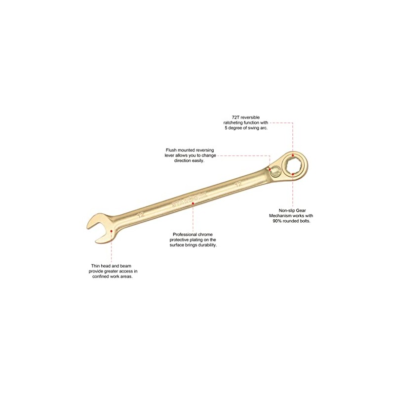 STARWORK 6-Point Metric 15° Offset GPlating™ Reversible Non-Slip Long Pattern