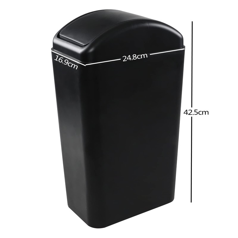 Leendines Waste Can with Swing Lid, 14 L Plastic Trash