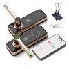 SAMUNIX Smart Fingerprint Door Lock with Handle - Premium Golden
