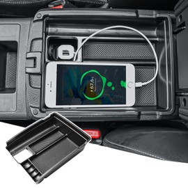 X-TKER Center Console Organizer Compatible with Nissan 2014-2020 Rogue & 2017-2022 Rogue Sport & 2015-2024 Murano Accessories, Middle Console Storage Box Armrest Insert Tray Coin Holder, Black ABS