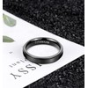 TIGRADE 4mm 6mm 8mm 10mm Black Titanium Rings Wedding Band