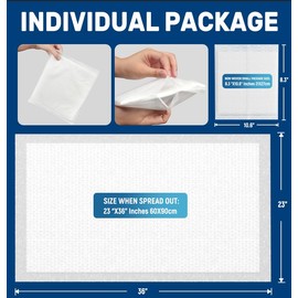 MILDPLUS 23"X36" Individually Wrapped Premium Disposable Pad Heavy Duty 70 Grams Underpads Disposable Incontinence Chucks Bed Pads for Adult, Kids or Pets (30 PCS)
