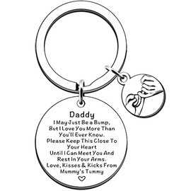 JMIMO Daddy to be Gifts for Men New Dad Keyring for New Father First Time Dad Gift from Wife New Mummy to be Announcement Gift for Him Husband Soon to be Daddy Presents