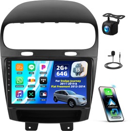 Android 15 Car Radio for Dodge Journey 2011-2019 for Fiat Freemont 2012-2014 with Wireless Carplay Android Auto,9” Touchscreen Car Stereo with Mirror Link WiFi/GPS Bluetooth FM/RDS SWC+Rear Camera