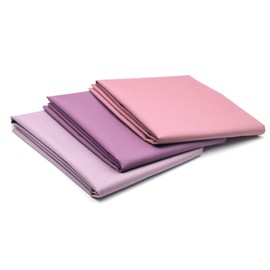 3 x 0.5 m Cotton Fabric Set, 148 cm Width, 100% Cotton, 3.5 m, Choice of Material, Many Colours, Patchwork (Purple, Set of 3)