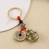 Opexicos 3Pcs Lucky Pure Brass Fortune Cat Keychain with Five