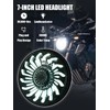 HENGTUAOTO 7" LED Motorcycle Headlight with White/Amber chrysanthemum petal DRL