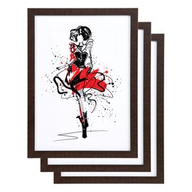 IDEAL TREND FlexiFrame Lightweight Block Profile Plastic Picture Frames with Plexiglass Plastic Frame: Colour: Pack of 3 Brown Format: 21 x 29.7 DIN A4