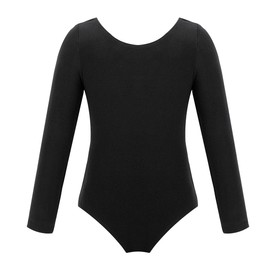 YOOJOO Girls' Team Basic Long Sleeve Leotard Gymnastics Ballet Dance Bodysuits for Toddler Kids Black 3 Years