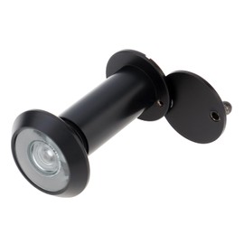 HOJLKLD Door Viewer Peephole, Solid Brass 180 Degree Peephole for 1-3/8" to 2-1/6" Doors, 5/9 Inch Pipe Diameter Door Viewer with Privacy Cover for Office Home Hotel (Black)