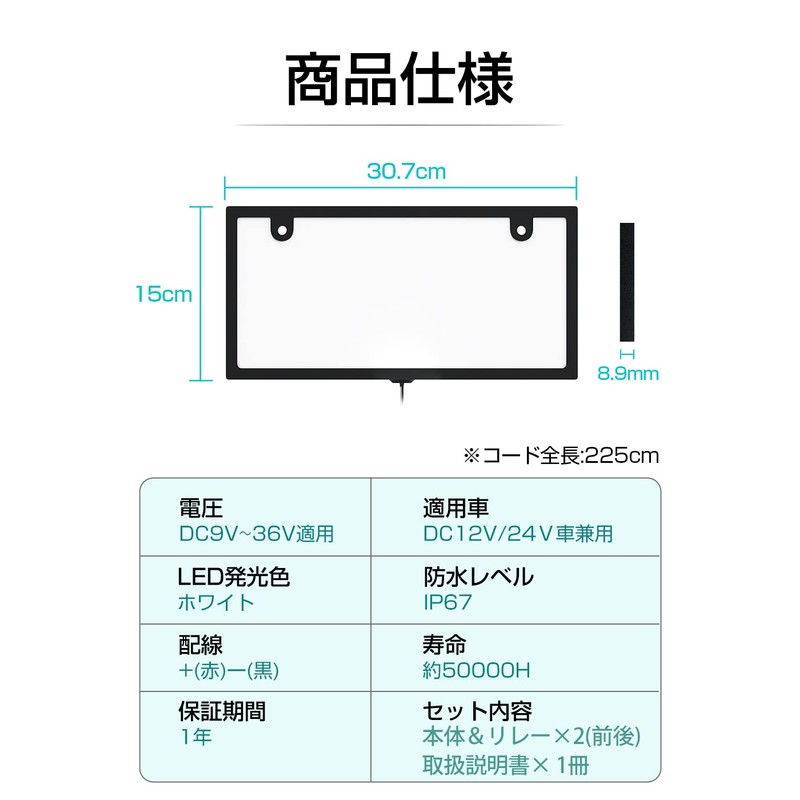 POOPEE LED License Plate Full Illumination, Ultra Brightness, Ultra Thin,