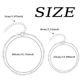 SURALIN Stackable Necklaces for Women Necklaces for Women Silver Necklace Delicate Snake Chain Choker Necklace Sparkling Jewelry Gift, Brass