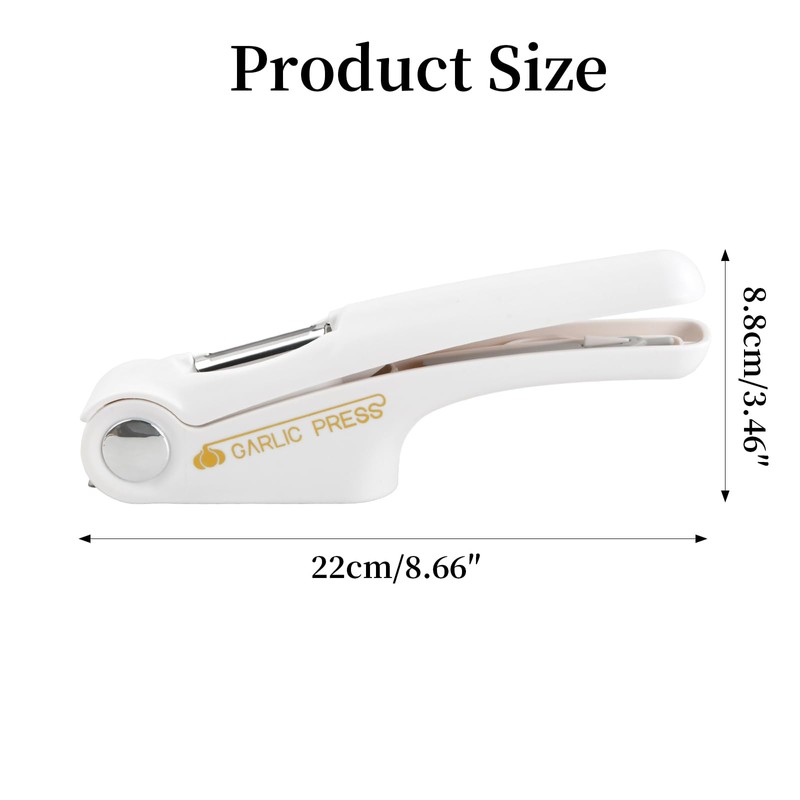 Anseom Stainless Steel Garlic Press, Multifunctional Garlic Chopper Garlic Cutter