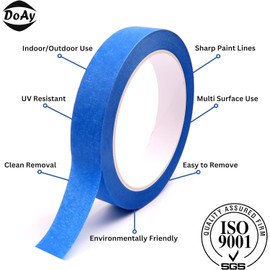 DOAY Blue Painters Tape 1 Inches x 30 Yards - Multi Surface Use - 120 Yards Total - 4 Rolls