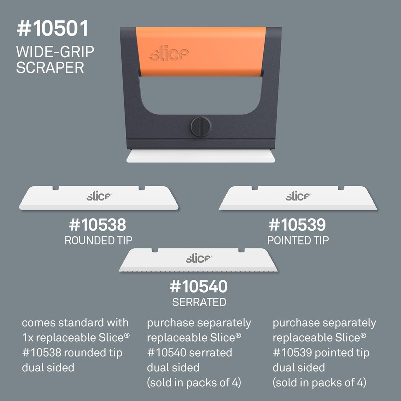 Slice 10501 Wide Scraper, Easy Clean, Ceramic Blade Lasts 11x