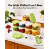 Snackle Box Container with Reusable Ice Pack, 27.1oz Grey+Yellow+Green