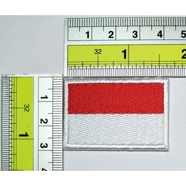 PARITA Mini Flag Patch Monaco Flag Patches National Monaco Flag Uniform Military Emblem Iron On Sew On Patch DIY Crafts Jacket Polo T-Shirt Hat Bag Backpack Accessories Repair Decorative (12)